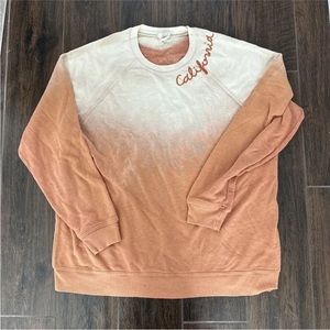 I STOLE MY BOYFRIEND'S SHIRT EMBROIDERED COTTON BLEND SWEATSHIRT OMBRÉ LOVE SZ M